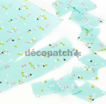 Decopatch papier Turquoise driehoek retrodesign