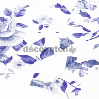 Decopatch papier Bloemen Delftsblauw