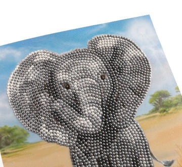 Crystal Card kit diamond painting Baby Olifant - Martha Bowyer 18 x 18 cm