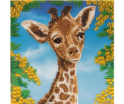 Crystal Card kit diamond painting Baby Giraffe - Martha Bowyer 18 x 18 cm