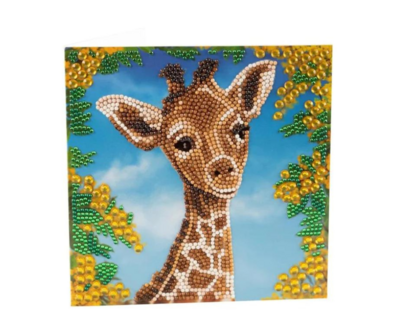 Crystal Card kit diamond painting Baby Giraffe - Martha Bowyer 18 x 18 cm