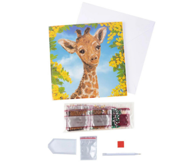 Crystal Card kit diamond painting Baby Giraffe - Martha Bowyer 18 x 18 cm