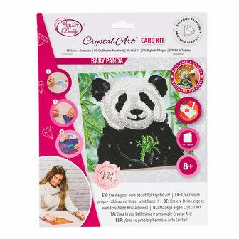 Crystal Card kit diamond painting Baby Panda - Martha Bowyer 18 x 18 cm