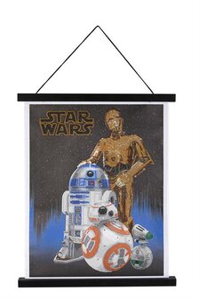 Crystal Art kit &reg; Star Wars DROIDS SCROLL KIT diamond painting (partial) 35 x 45 cm.