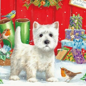 Crystal Card Kit &reg; Christmas Westie (18x18cm/partial)