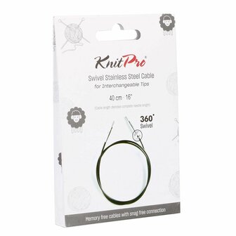 KnitPro Swivel 360&deg; Kabel 40cm voor verwisselbare breipunten