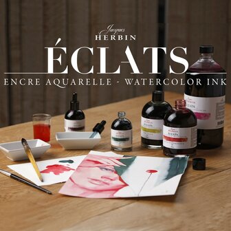 Herbin Eclats aquarel inkt KARDINAALROOD -245- Flesje 50ml 