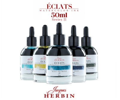 Herbin Eclats aquarel inkt ZWART -600- Flesje 50ml