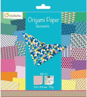 Origami papier Geometric, 60 vel 70g 20 x 20 cm - met motief