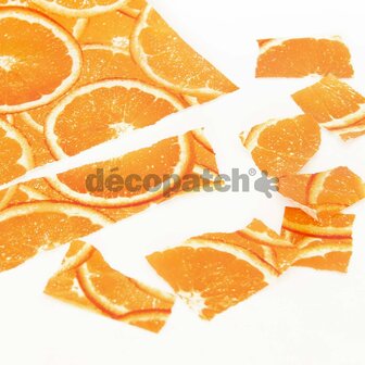 Decopatch papier oranje sinasappelschijven 