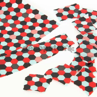 Decopatch papier rood zeshoekjes retro