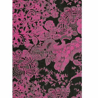 Decopatch papier roze/zwart barok 