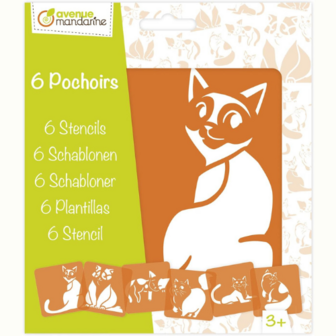 Set van 6 sjablonen - Katten
