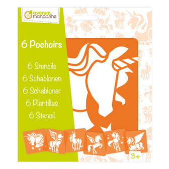 Set van 6 sjablonen - Unicorns