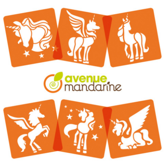 Set van 6 sjablonen - Unicorns