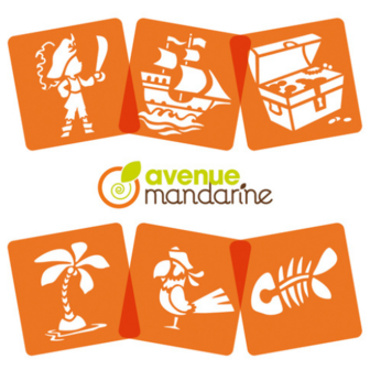 Set van 6 sjablonen - Piraten