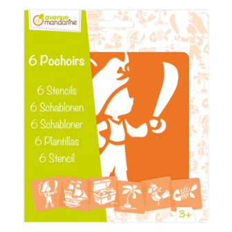 Set van 6 sjablonen - Piraten