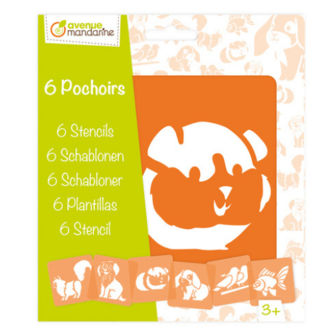 Set van 6 sjablonen - Huisdieren