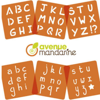 Set van 6 sjablonen - Alfabet