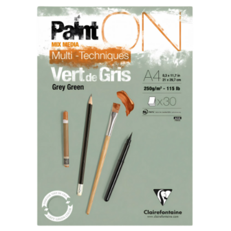 PaintON Blok 30 blad grijsgroen A4 250g