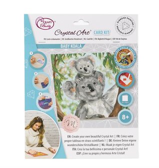 Crystal Card kit diamond painting Baby Koala - Martha Bowyer 18 x 18 cm