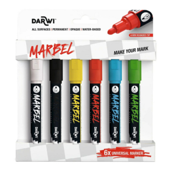 DARWI Marbel set 6 markers 4mm primair