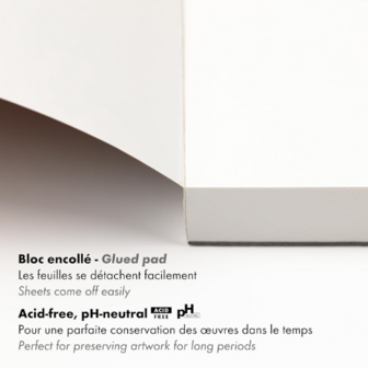 Bloc GOLDLINE AQUAPAD 300g korrel M A5 70 vel - Wit 