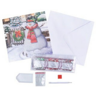 Crystal Card Kit &reg; Winter Smiling Snowman (18x18cm/partial)