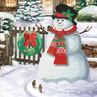 Crystal Card Kit &reg; Winter Smiling Snowman (18x18cm/partial)