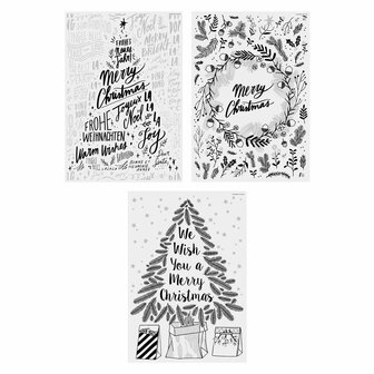 Window Chalk Art Templates 3-delig Classical Christmas FSC Mix