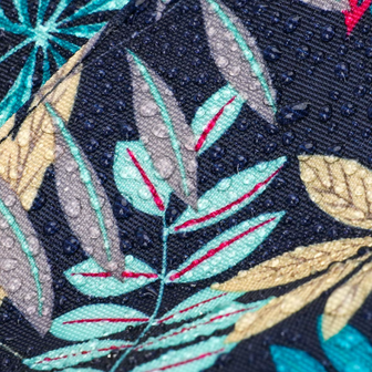 Opbergtas garentas draagbare tas haken breien rechthoekig leaves blauw  38 cm.
