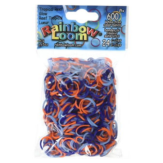 Rainbow Loom tropical reef glow opaque 600 stuks