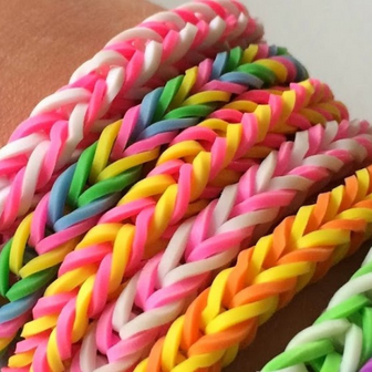 Rainbow Loom 2 colour green - yellow 300 stuks