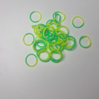 Rainbow Loom 2 colour green - yellow 300 stuks