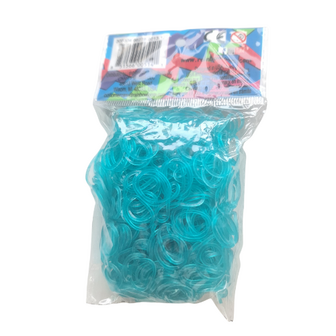 Rainbow Loom turquoise jelly 600 stuks