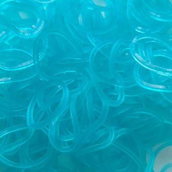 Rainbow Loom turquoise jelly 600 stuks
