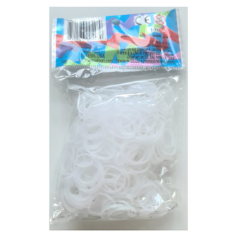 Rainbow Loom glitter wit 300 stuks