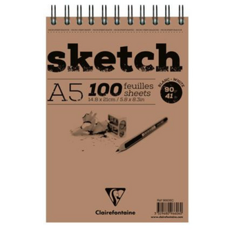 Sketch tekenblok schetsblok A5 wit &ndash; 100 vel