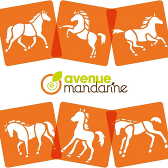 Set van 6 sjablonen - Paard