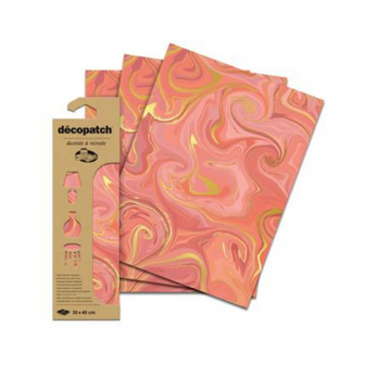 Decopatch Papier Set Verfpatroon Roze Hotfoil | 3 vellen