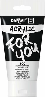 Darwi For You acrylverf 75 ml in tube lampenzwart