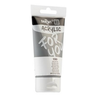 Darwi For You acrylverf 75 ml in tube neutraal grijs