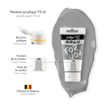Darwi For You acrylverf 75 ml in tube neutraal grijs