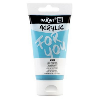 Darwi For You acrylverf 75 ml in tube licht azuurblauw