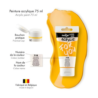 Darwi For You acrylverf 75 ml in tube Indisch geel