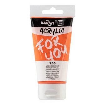 Darwi For You acrylverf 75 ml in tube pyrrolo vermiljoen