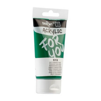 Darwi For You acrylverf 75 ml in tube donker permanentgroen