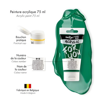 Darwi For You acrylverf 75 ml in tube donker permanentgroen