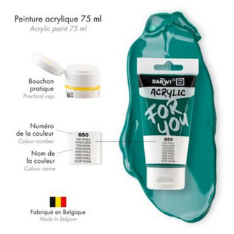 Darwi For You acrylverf 75 ml in tube phtalogroen