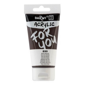 Darwi For You acrylverf 75 ml in tube van dyck bruin